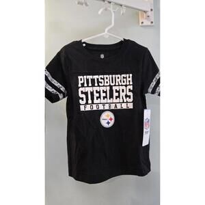 Pittsburgh Steelers GLITTER Shirt Girls NFL Genuine Apparel Sz 6/7  NWT🏈